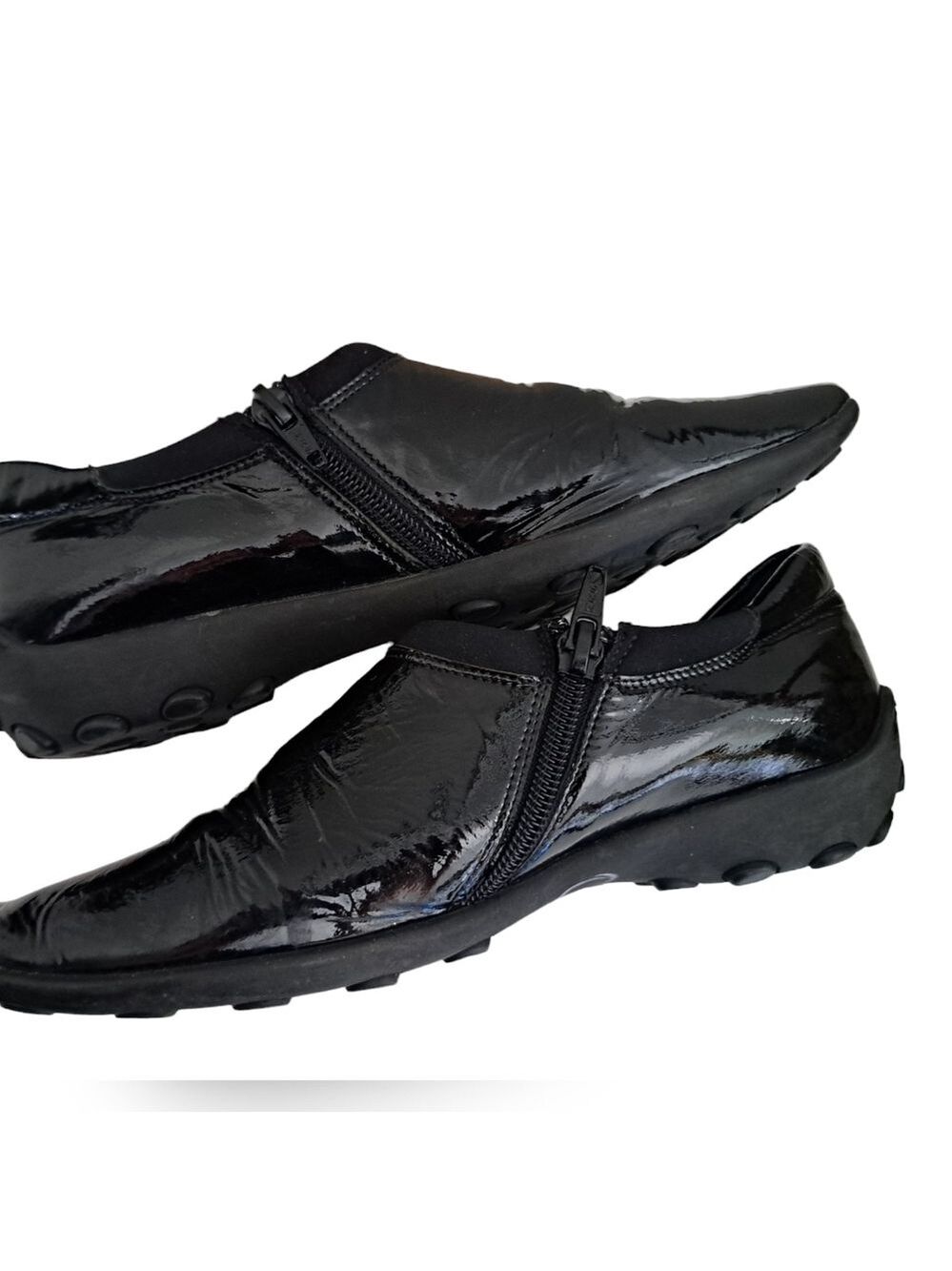 SESTO MEUCCI black patent leather driving moccasins shoes loafers lightweight 5